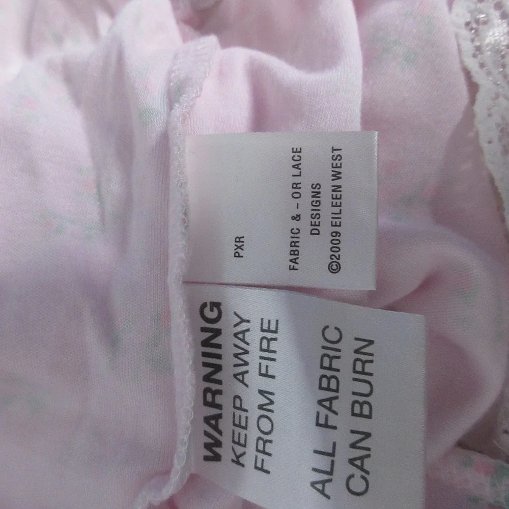 Eileen West Nightgown Small Pink Floral Lace Trim Cottage Core Boho Coquette